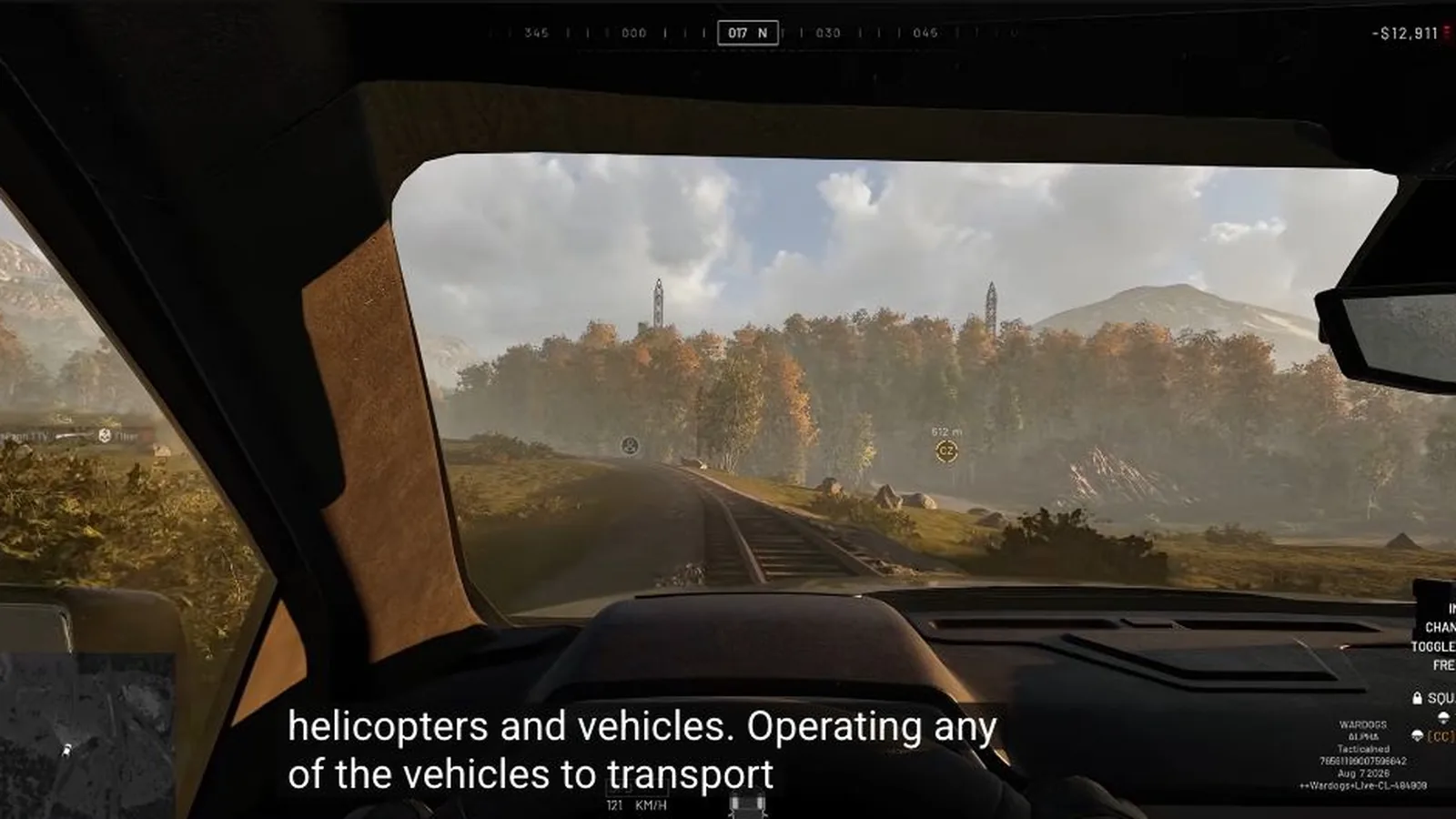 WARDOGS driver view inside a ground vehicle