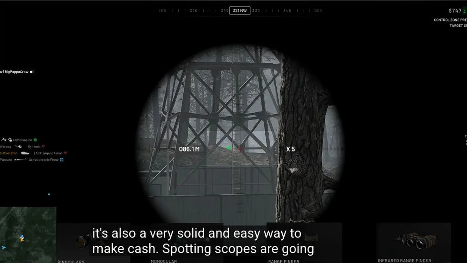 WARDOGS spotter viewing a structure through a scope